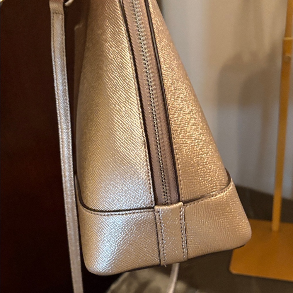 Coach Metallic Dome Satchel - Gold - Picture 7 of 16